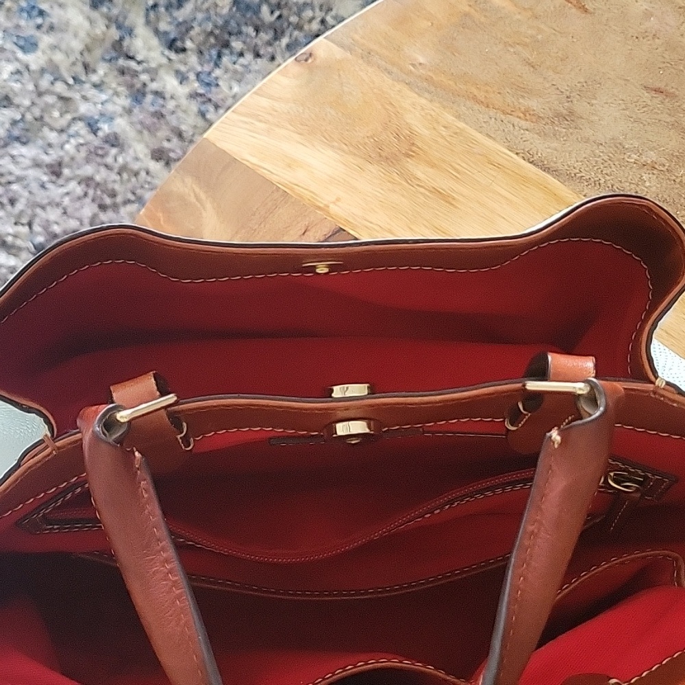 Dooney & Bourke White/Light Blue Lizard Satchel - Picture 12 of 17